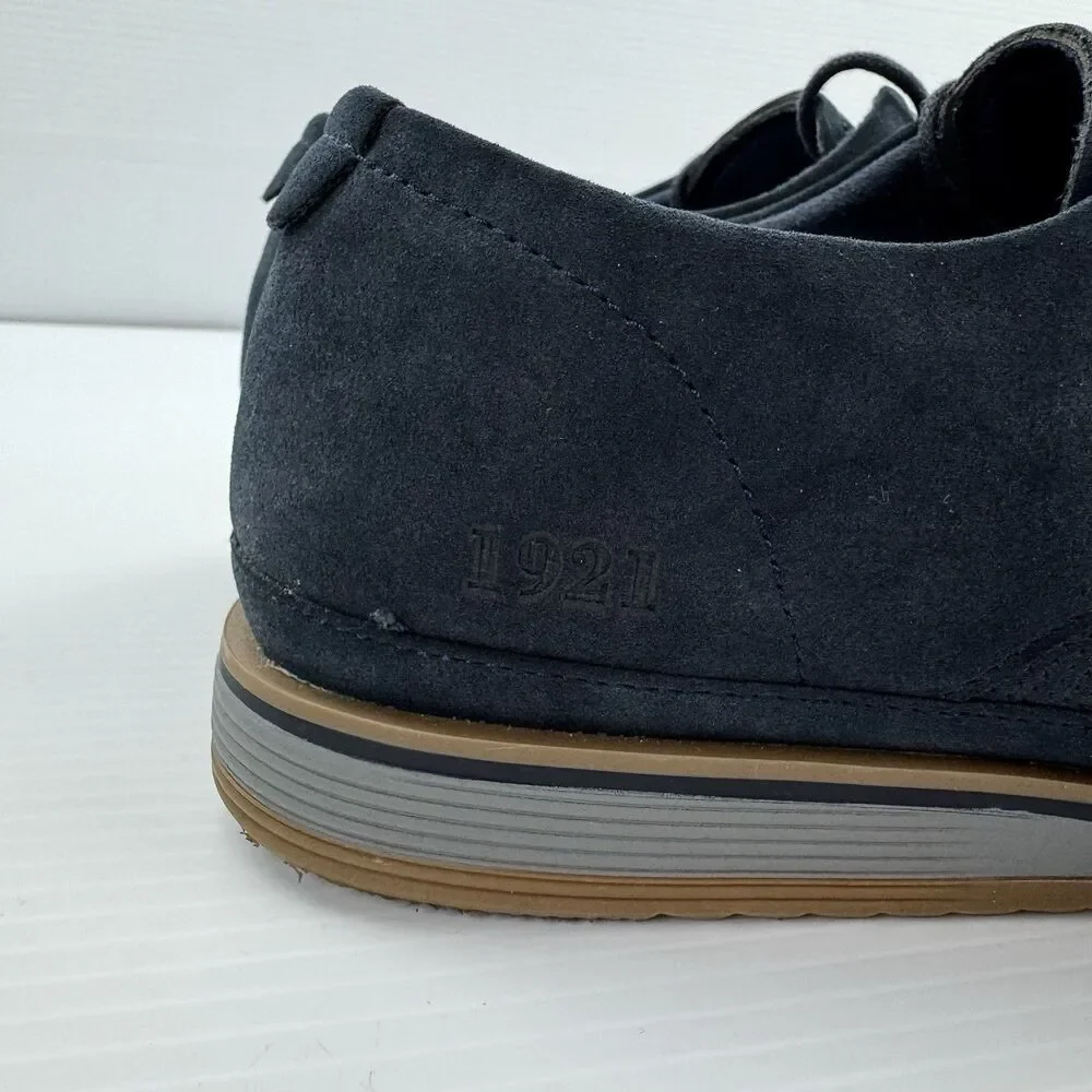 Freeman Franco Mens 10M Navy Faux Suede Oxford Casual Dress Shoes Lace Up
